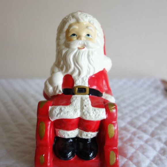 Vtg Christmas Rocking Chair Jingle Bells music Santa Claus K.N. Japan – Works! - Picture 2 of 6